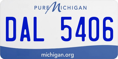 MI license plate DAL5406