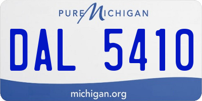 MI license plate DAL5410