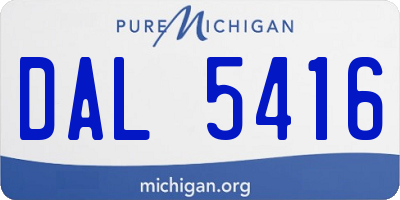 MI license plate DAL5416