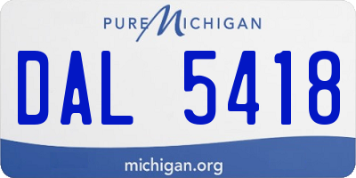 MI license plate DAL5418