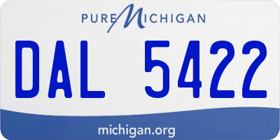 MI license plate DAL5422