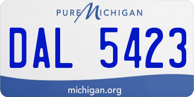 MI license plate DAL5423