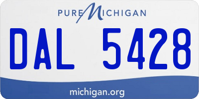 MI license plate DAL5428