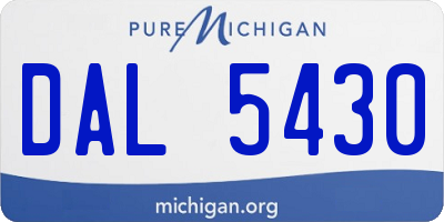 MI license plate DAL5430