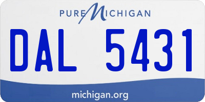 MI license plate DAL5431