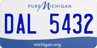 MI license plate DAL5432