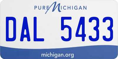 MI license plate DAL5433