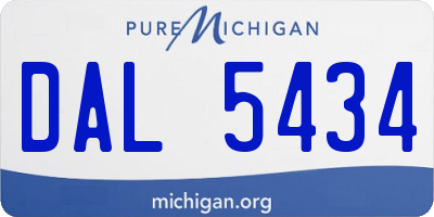 MI license plate DAL5434