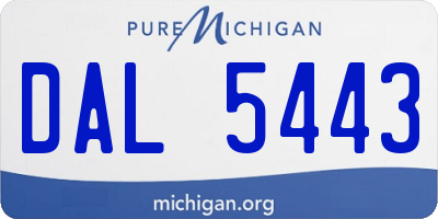 MI license plate DAL5443