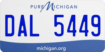 MI license plate DAL5449