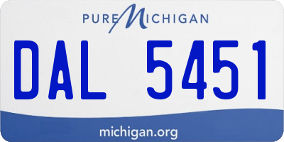MI license plate DAL5451