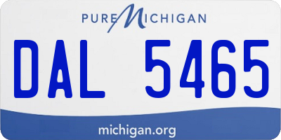 MI license plate DAL5465