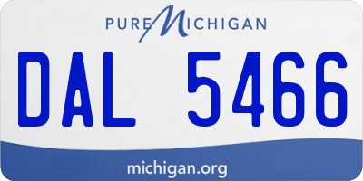 MI license plate DAL5466
