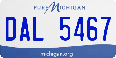 MI license plate DAL5467