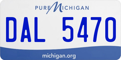 MI license plate DAL5470