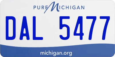 MI license plate DAL5477