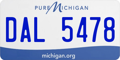 MI license plate DAL5478
