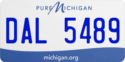 MI license plate DAL5489