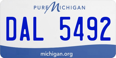 MI license plate DAL5492