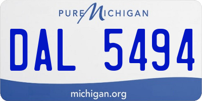 MI license plate DAL5494