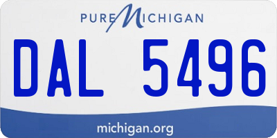 MI license plate DAL5496