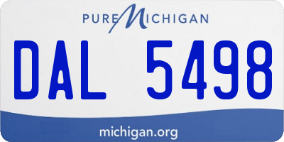 MI license plate DAL5498