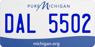 MI license plate DAL5502