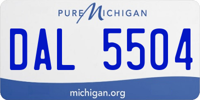 MI license plate DAL5504