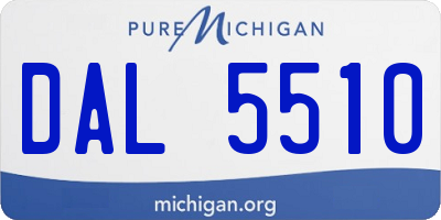 MI license plate DAL5510