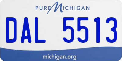 MI license plate DAL5513
