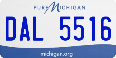 MI license plate DAL5516