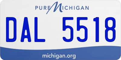 MI license plate DAL5518