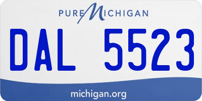 MI license plate DAL5523
