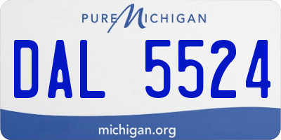 MI license plate DAL5524