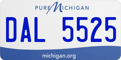 MI license plate DAL5525