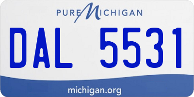 MI license plate DAL5531