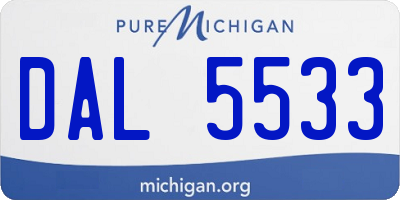 MI license plate DAL5533