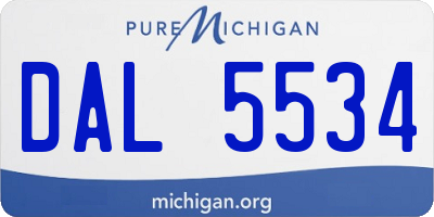 MI license plate DAL5534