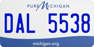 MI license plate DAL5538