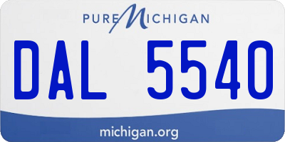 MI license plate DAL5540