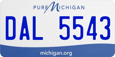 MI license plate DAL5543