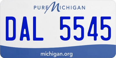 MI license plate DAL5545