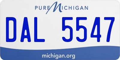 MI license plate DAL5547