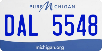 MI license plate DAL5548