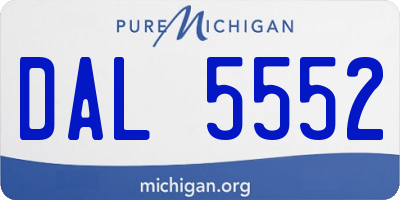 MI license plate DAL5552