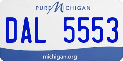 MI license plate DAL5553