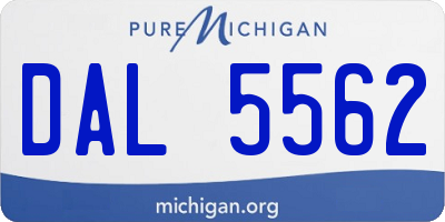 MI license plate DAL5562