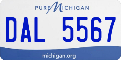 MI license plate DAL5567