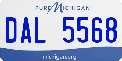 MI license plate DAL5568