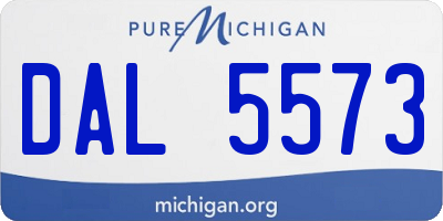 MI license plate DAL5573